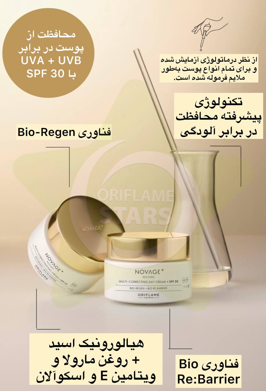 ترکیبات کرم روز ست تخصصی نویج پلاس تایم ریستور اوریفلیم